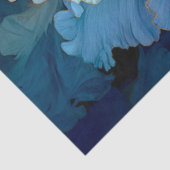 Blauw geschilderd bloemweefselpapier tissuepapier (Detail)