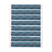 Blauw geschilderd hout adreslabel wikkel (Vel)