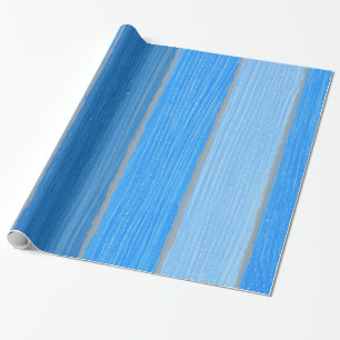 Blauw geschilderd hout, in autische stijl cadeaupapier
