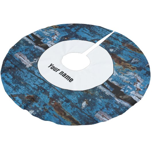 Blauw geschilderd hout kerstboom rok (Gekanteld)