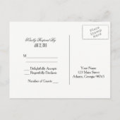 Blauw geschilderd hout RSVP Briefkaart (Achterkant)