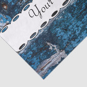 Blauw geschilderd hout tissuepapier (Detail)