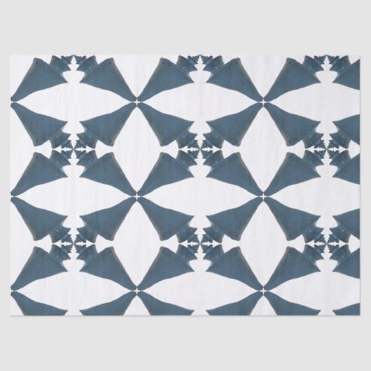 Blauw geschilderd Japans wonderbaarlijk kustpatroo Tissuepapier (Voorkant)