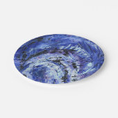 Blauw geschilderd papieren bordje (Gekanteld)