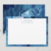 Blauw geschilderde abstracte kunst briefkaart (Voorkant / Achterkant)