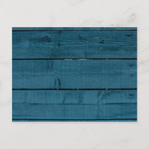 Blauw geschilderde houten planken briefkaart