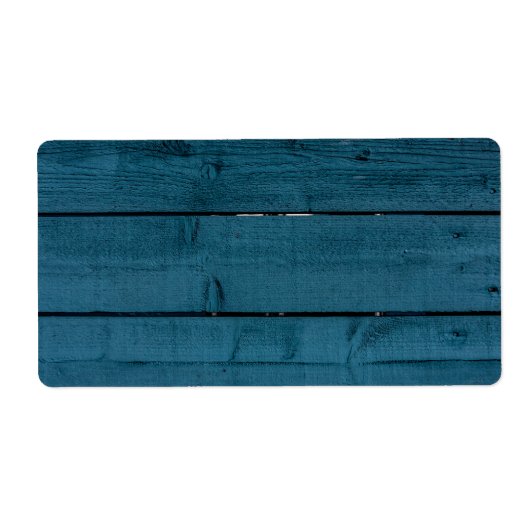 Blauw geschilderde houten planken etiket (Voorkant)