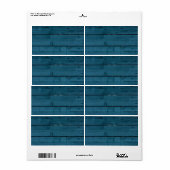 Blauw geschilderde houten planken etiket (Full Sheet)