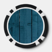 Blauw geschilderde houten planken pokerchips (Achterkant)