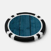 Blauw geschilderde houten planken pokerchips (Enkel)