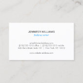 Blauw geschilderde vlinder Logo op wit Visitekaartje (Achterkant)