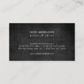 Blauw geschilderde vlinder Logo op zwart hout Visitekaartje (Achterkant)