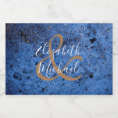 Blauw geschilderde Waterverf achtergrond mini Sparkling Wijnetiket (Enkel label)