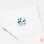 Blauw geslacht onthullen Baby shower Ronde Sticker (Envelop)