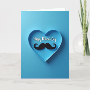 Blauw Gesneden Hart Vader Kaart