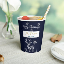 Blauw gesneden kerstversieringen papieren bekers
