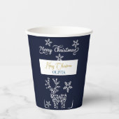 Blauw gesneden kerstversieringen papieren bekers (Voorkant)