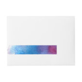 Blauw gespat waterverf bruiloft adreslabel wikkel (Voorkant)