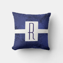 Blauw gespikkeld monogram