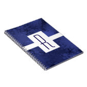 Blauw gespikkeld monogram notitieboek (Rechterzijde)
