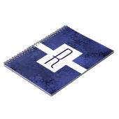 Blauw gespikkeld monogram notitieboek (Linkerzijde)