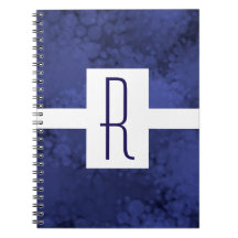 Blauw gespikkeld monogram