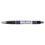 Blauw gespikkeld monogram pen (Voorkant)