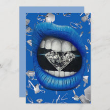 Blauw gespleten glas en diamanten canvas tas bedan