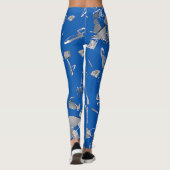 Blauw gespleten glas en ruitvormige leggings (Achterkant)