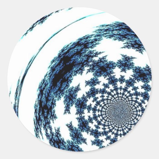 Blauw Gesponnen Draad Ronde Sticker (Voorkant)