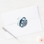 Blauw Gesponnen Draad Ronde Sticker (Envelop)