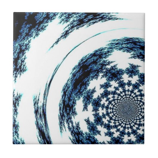 Blauw Gesponnen Draad Tegeltje (Voorkant)
