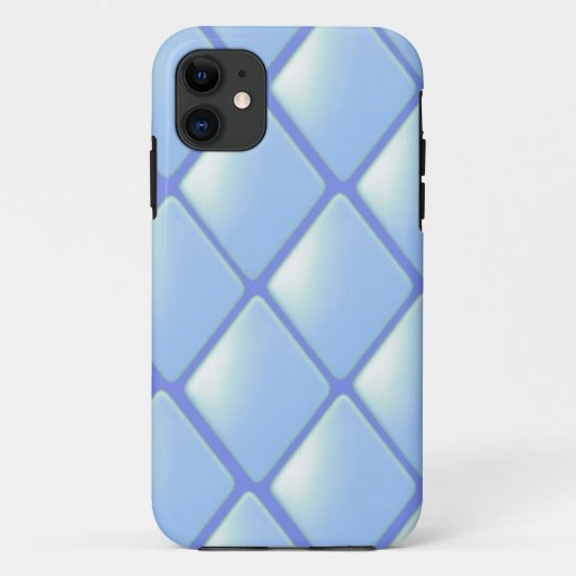Blauw Gestikte Diamant Patroon Case-Mate iPhone Case (Achterkant)