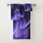 Blauw gestileerde Corolla gebogen bloemblaadjes Bad Handdoek (Insitu)