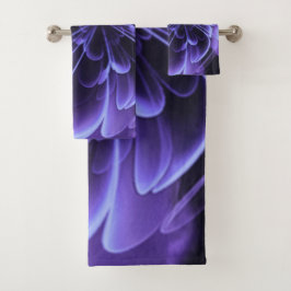 Blauw gestileerde Corolla gebogen bloemblaadjes Bad Handdoek