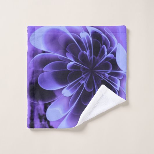 Blauw gestileerde Corolla gebogen bloemblaadjes Bad Handdoek (Wasdoekje)