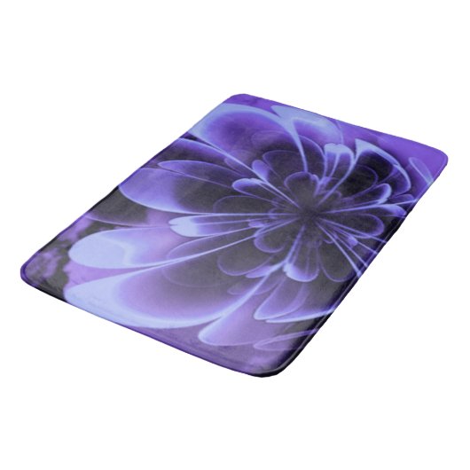 Blauw gestileerde Corolla gebogen bloemblaadjes Badmat (Gekanteld)