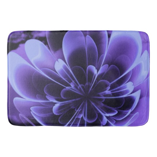 Blauw gestileerde Corolla gebogen bloemblaadjes Badmat (Voorkant)