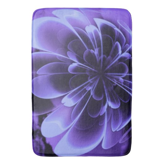 Blauw gestileerde Corolla gebogen bloemblaadjes Badmat (Voorkant Verticaal)