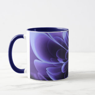 Blauw gestileerde Corolla gebogen bloemblaadjes Mok