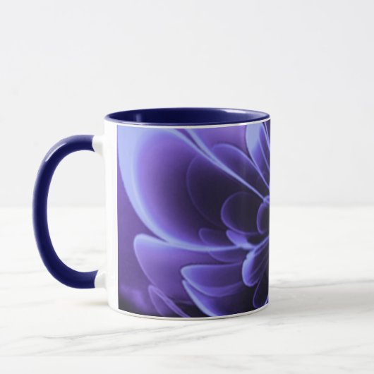 Blauw gestileerde Corolla gebogen bloemblaadjes Mok (Links)