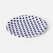 Blauw gestippeld op Witte Ondergrond Papieren Bordje (Gekanteld)