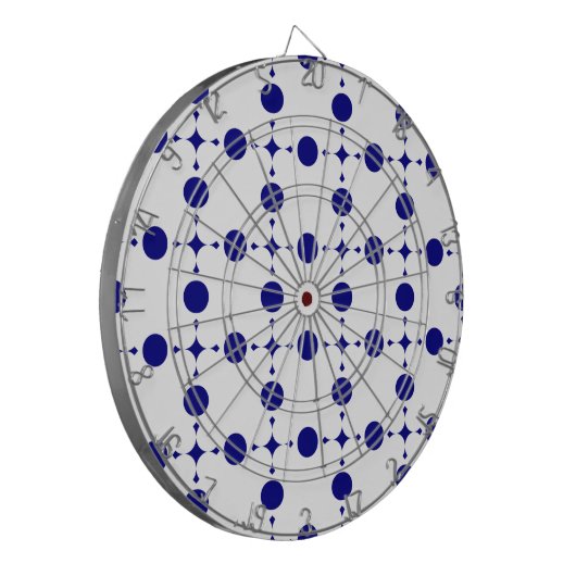 Blauw gestippeld, Stippenpatroon, Stippen Dartbord (Voorkant Links)