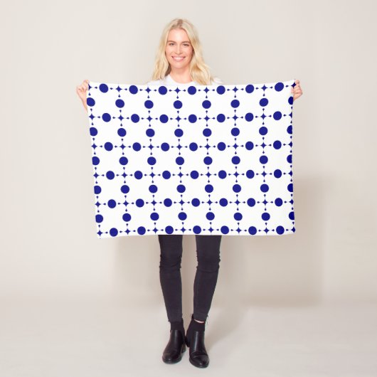 Blauw gestippeld, Stippenpatroon, Stippen Fleece Deken (In situ)