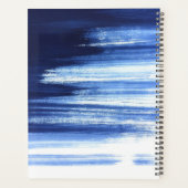 Blauw gestippeld streeppatroon planner (Achterkant)