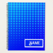 Blauw gestippeld streeppatroon planner (Voorkant)