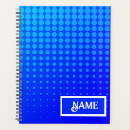 Blauw gestippeld streeppatroon planner