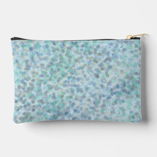 Blauw gestippelde kleine accessoirezak etui (Achterkant)