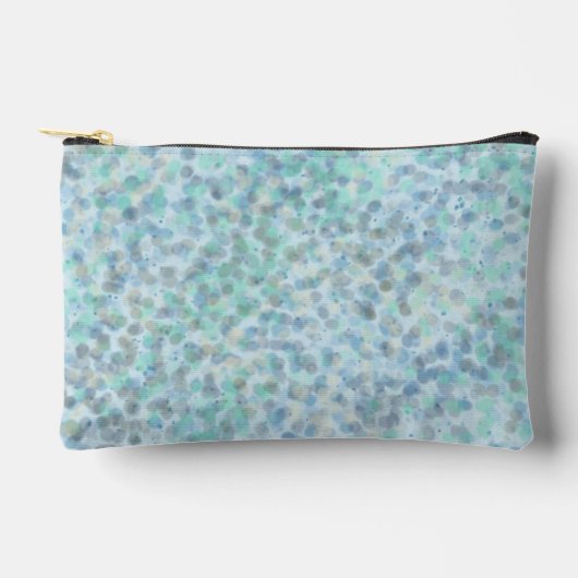 Blauw gestippelde kleine accessoirezak etui (Voorkant)