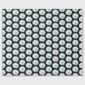 Blauw Gestippelde Madeliefjes Cadeaupapier (Vlak)